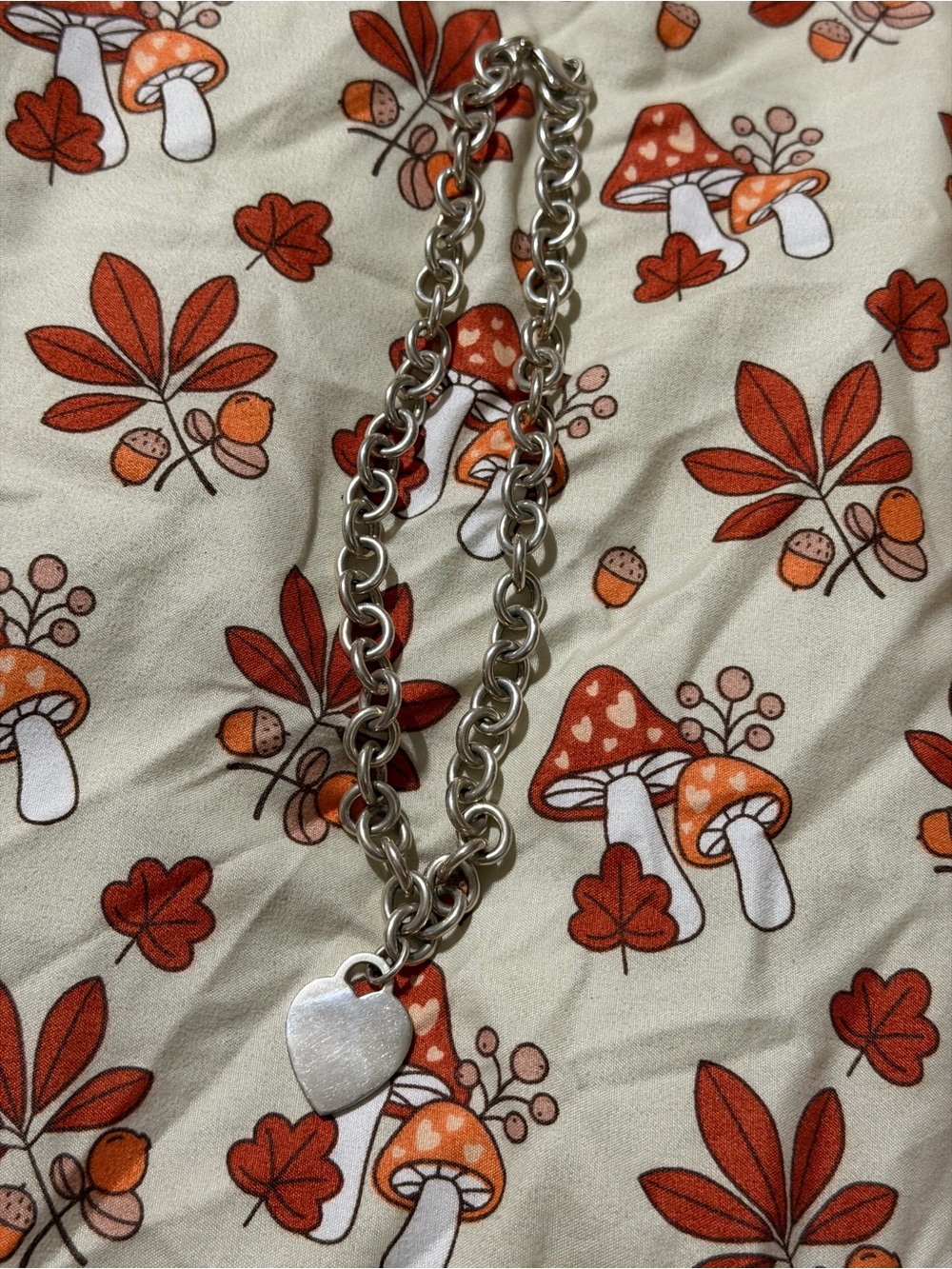 Tiffany & Co. Silver Heart Charm Chunky Link Necklace for Kids